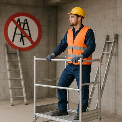 BG Bau: Wir haben was gegen Leitern - nämlich Alternativen!  
