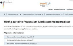 FAQs zum Marktstammdatenregister